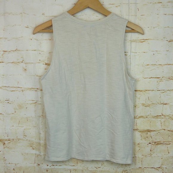 Express One Eleven Graphic Tank Womens S Ivory Cream Always Chillin Beach Summer - Picture 10 of 10